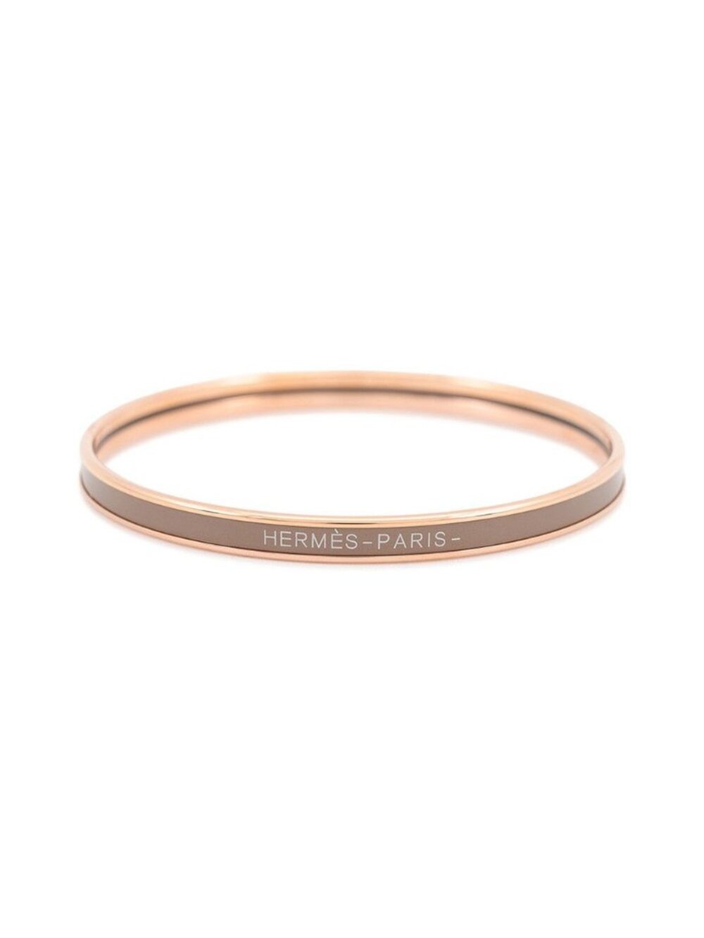 Hermes Bangle Enamel Bracelet Uni Etoupe Pink Gold